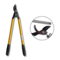 yellow and black bypass lopper on white background