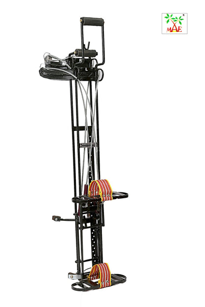 Black coconut climber device with a white background, featuring the MAE logo.