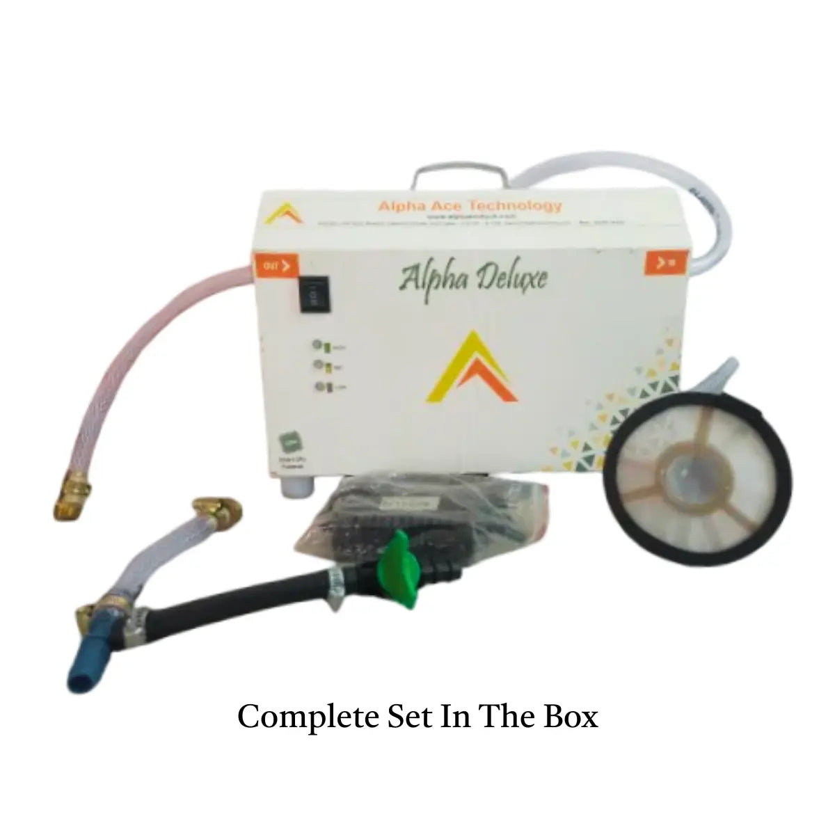 Alpha Deluxe product complete set with packaging on a white background