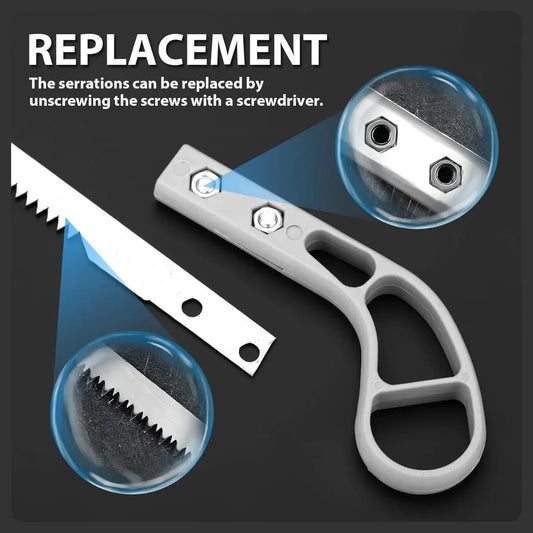 budget hand saw with replaceable serrations blade on a dark background