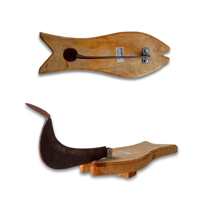 Two tradtional wooden vili on a white background