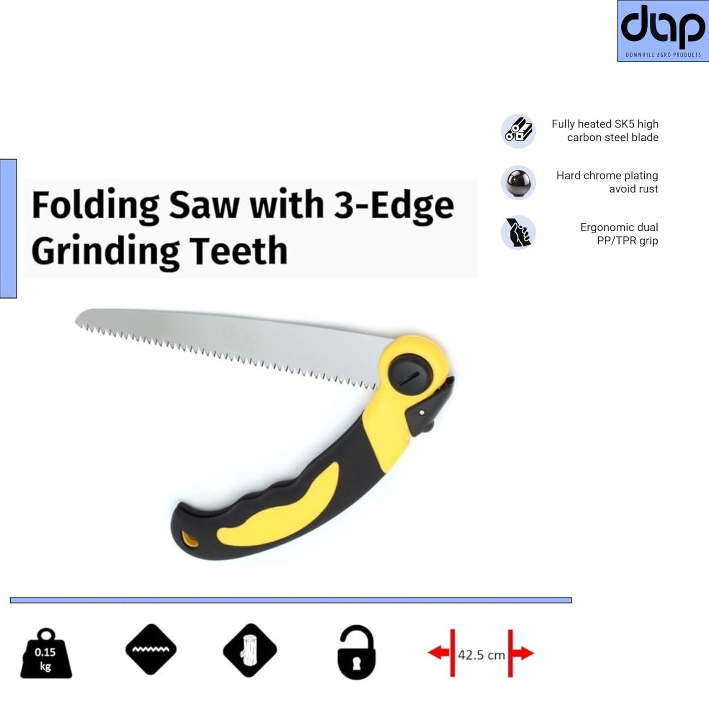 डीएपी फोल्डिंग सॉ - फांद्या छाटण्यासाठी आणि लाकूड कापण्यासाठी उपयुक्त गार्डन टूल