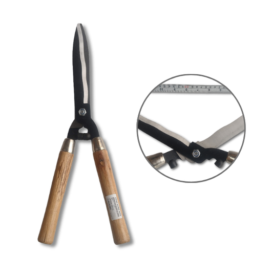 Garden shears with wooden handles on a white background