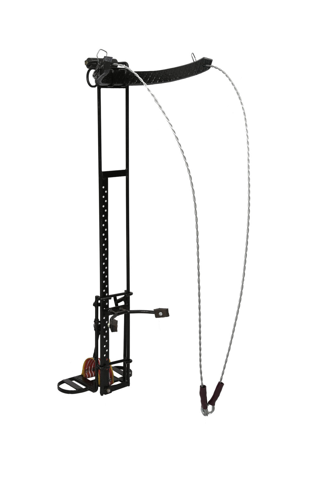 Black ladder style climber with steel wires on a white background