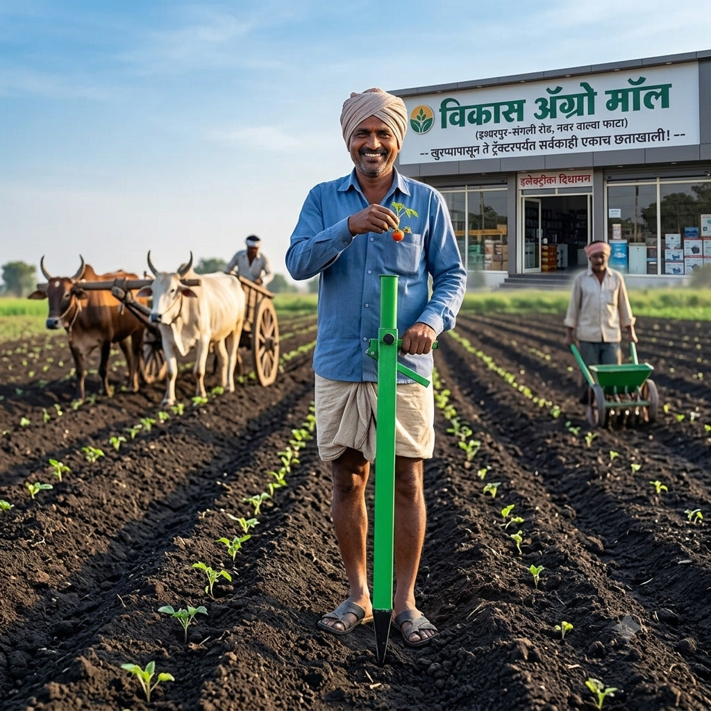 Manual Seed Sower, Seedling Planter | Lever Operated Fertilizer and Vegetable Transplanter | Made in India