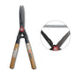 Hedge shears with wooden handles on a white background