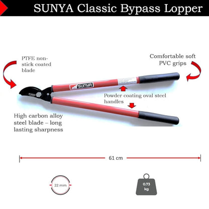 SUNYA Classic Bypass Lopper with features highlighted on a white background