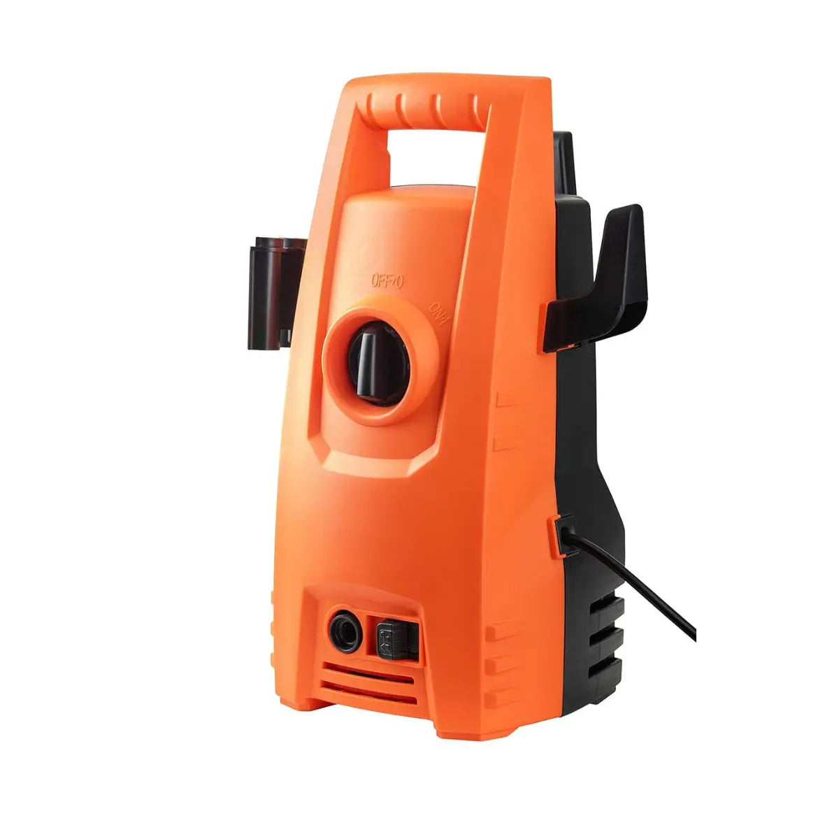 Orange and black pressure washer on a white background
