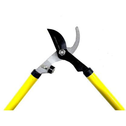 Garden pruner with yellow handles on a white background