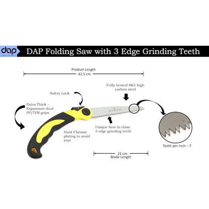 डीएपी फोल्डिंग सॉ - फांद्या छाटण्यासाठी आणि लाकूड कापण्यासाठी उपयुक्त गार्डन टूल