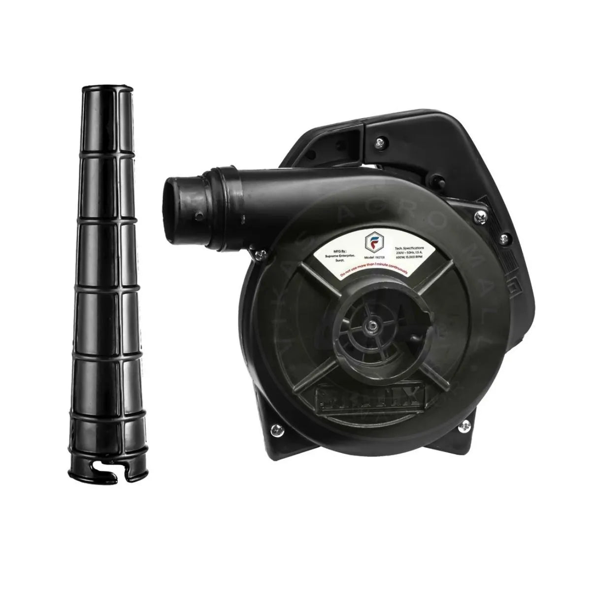 Black air blower in a white background