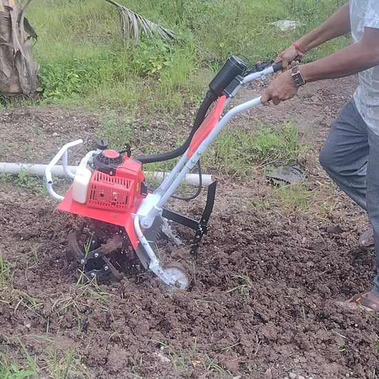 Mini power tiller used on a farm_Video