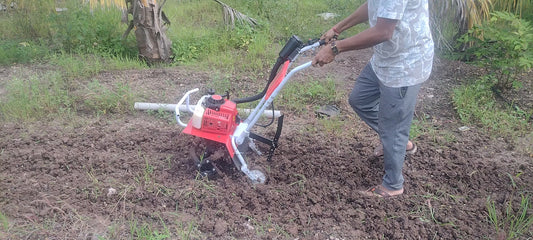 Mini power tiller used on a farm_Video